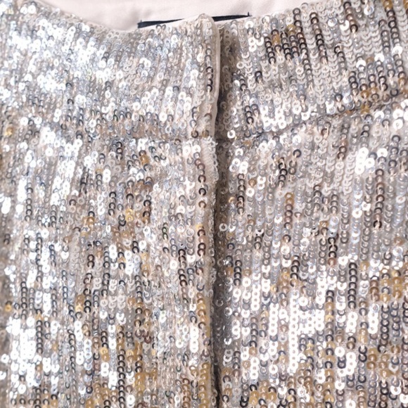 Express High Waisted Sequin Pleated Cropped Trouser Size Small - Picture 8 of 12
